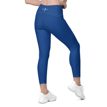 Load image into Gallery viewer, Crossover leggings with pockets (Dark Cerulean)