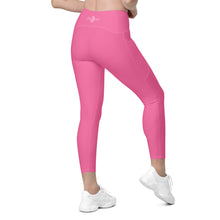 Load image into Gallery viewer, Crossover leggings with pockets (Brilliant Rose)