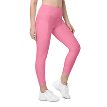 Load image into Gallery viewer, Crossover leggings with pockets (Tickle Me Pink)