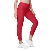 Load image into Gallery viewer, Crossover leggings with pockets (Red)