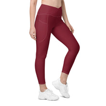 Load image into Gallery viewer, Crossover leggings with pockets (Burgundy)