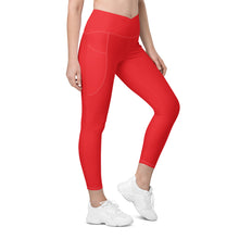 Load image into Gallery viewer, Crossover leggings with pockets (Alizarin)