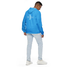 Load image into Gallery viewer, Men’s Windbreaker (Deep Sky Blue w/Silver trim inside)