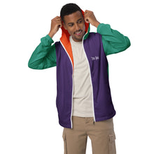 Load image into Gallery viewer, Men’s Windbreaker (Niagara & Purple w/Orange trim inside)