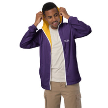 Load image into Gallery viewer, Men’s Windbreaker (Purple w/Gold trim inside)