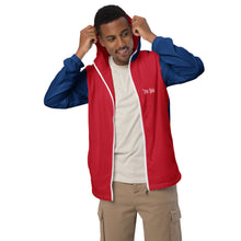 Load image into Gallery viewer, Men’s Windbreaker (Dark Cerulean & Red)