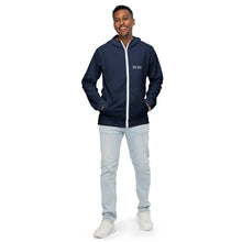Load image into Gallery viewer, Men’s Windbreaker (Navy w/Orange trim inside)