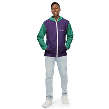 Load image into Gallery viewer, Men’s Windbreaker (Niagara & Purple w/Orange trim inside)