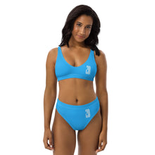 Load image into Gallery viewer, High-waisted bikini set (Deep Sky Blue)