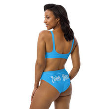 Load image into Gallery viewer, High-waisted bikini set (Deep Sky Blue)