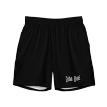Load image into Gallery viewer, Men's swim trunks (Black w/White)