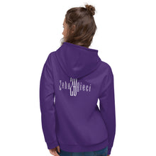 Load image into Gallery viewer, Unisex Hoodie (Purple & White)
