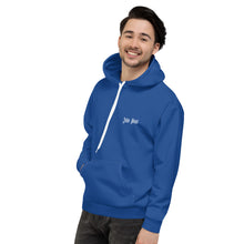 Load image into Gallery viewer, Unisex Hoodie (Dark Cerulean & White)