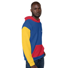 Load image into Gallery viewer, Unisex Hoodie "Magisch" (Dark Cerulean, Gold, & Red)