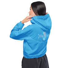 Load image into Gallery viewer, Women’s Cropped Windbreaker (Deep Sky Blue)