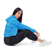 Load image into Gallery viewer, Women’s Cropped Windbreaker (Deep Sky Blue)