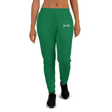 Load image into Gallery viewer, Women's Joggers (Jewel Green & White)