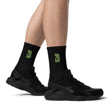Load image into Gallery viewer, ZD Embroidered socks (Black & Green)