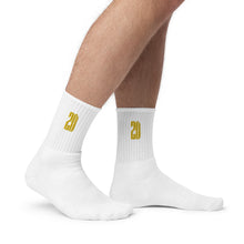 Load image into Gallery viewer, ZD Embroidered socks (White & Gold)