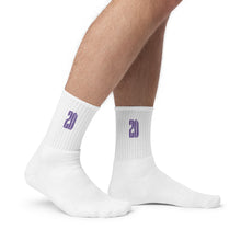 Load image into Gallery viewer, ZD Embroidered socks (White & Purple)