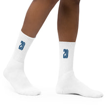 Load image into Gallery viewer, ZD Embroidered socks (White & Royal Blue)