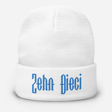 Load image into Gallery viewer, Zehn Dieci Embroidered Beanie (Aqua blue logo)