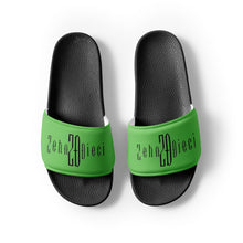 Load image into Gallery viewer, Men’s slides (Black & Lime Green)