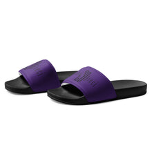 Load image into Gallery viewer, Men’s slides (Black & Purple)