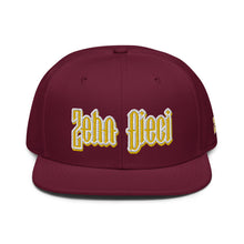 Load image into Gallery viewer, Snapback Hat (Burgundy w/Gold & White)