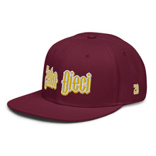 Load image into Gallery viewer, Snapback Hat (Burgundy w/Gold & White)