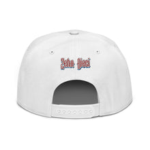 Load image into Gallery viewer, Snapback Hat (White w/Red, White, & Royal Blue)