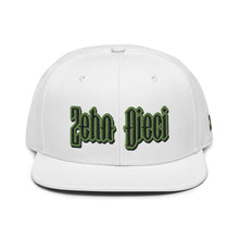 Load image into Gallery viewer, Snapback Hat (White w/Black & Green)