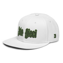 Load image into Gallery viewer, Snapback Hat (White w/Black & Green)
