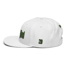Load image into Gallery viewer, Snapback Hat (White w/Black & Green)