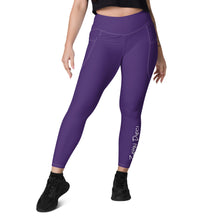 Load image into Gallery viewer, Leggings with pockets (Purple w/White)
