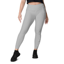 Load image into Gallery viewer, Leggings with pockets (Silver w/White)
