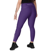 Load image into Gallery viewer, Leggings with pockets (Purple w/White)
