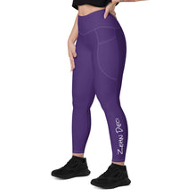 Load image into Gallery viewer, Leggings with pockets (Purple w/White)
