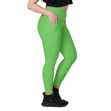 Load image into Gallery viewer, Leggings with pockets (Mantis w/White)
