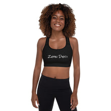 Load image into Gallery viewer, Padded Sports Bra (Black w/White)
