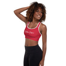 Load image into Gallery viewer, Padded Sports Bra (Red w/White)
