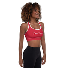 Load image into Gallery viewer, Padded Sports Bra (Red w/White)
