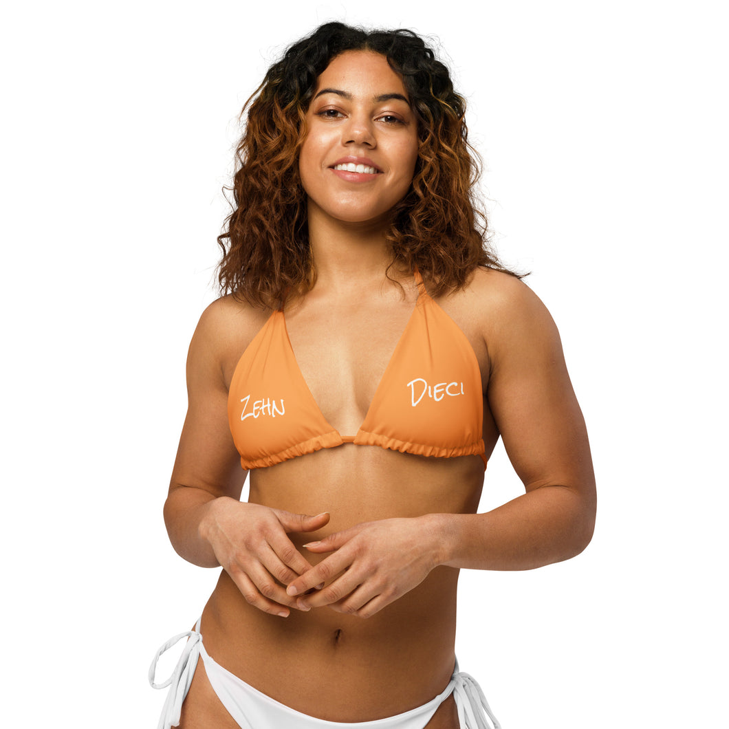 String Bikini Top (Crema w/White)