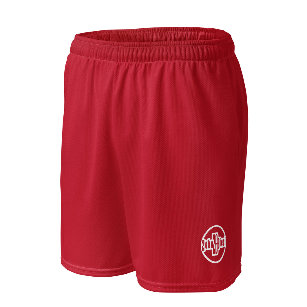 Unisex mesh shorts (Red w/White)