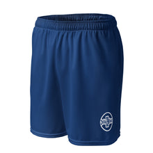 Load image into Gallery viewer, Unisex mesh shorts (Dark Cerulean w/White)
