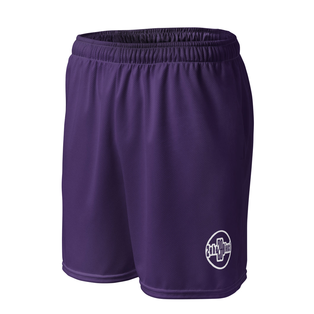 Unisex mesh shorts (Purple w/White)