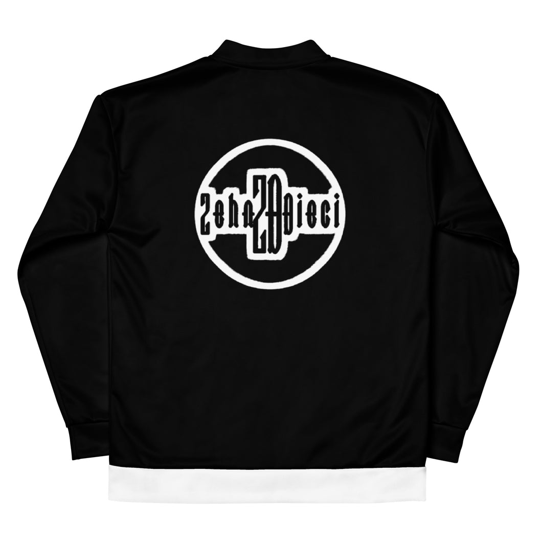 Unisex Bomber Jacket (Black w/White)