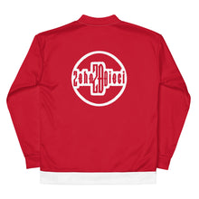 Load image into Gallery viewer, Unisex Bomber Jacket (Red w/White)
