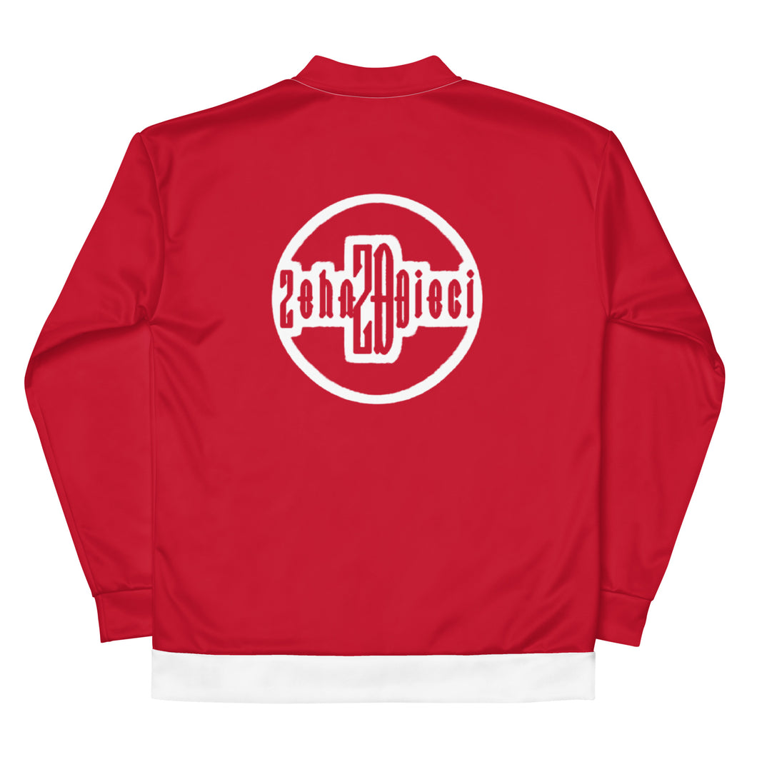 Unisex Bomber Jacket (Red w/White)