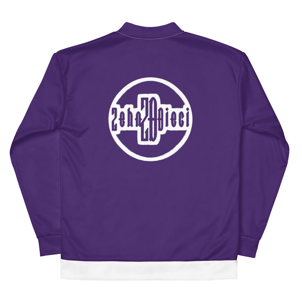 Unisex Bomber Jacket (Purple w/White)